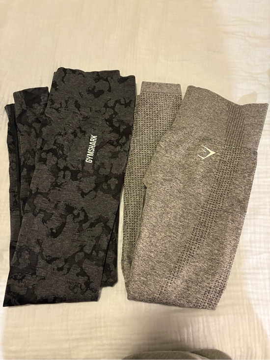 Gymshark Pants - Gymshark Dark Gray Camo & Light Gray Seamless Leggings Duo